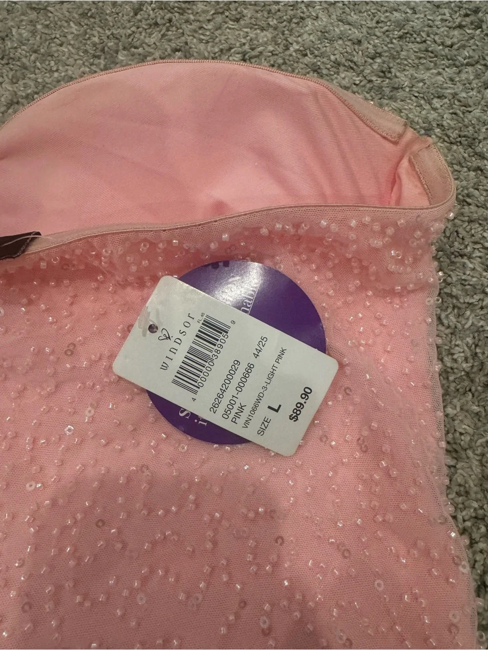 Windsor Blush Pink Sparkle Strapless Mini Dress - Picture 3 of 5